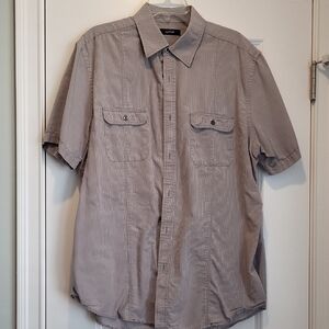 Alfani Gray Casual Button Down Shirt Lightweight
